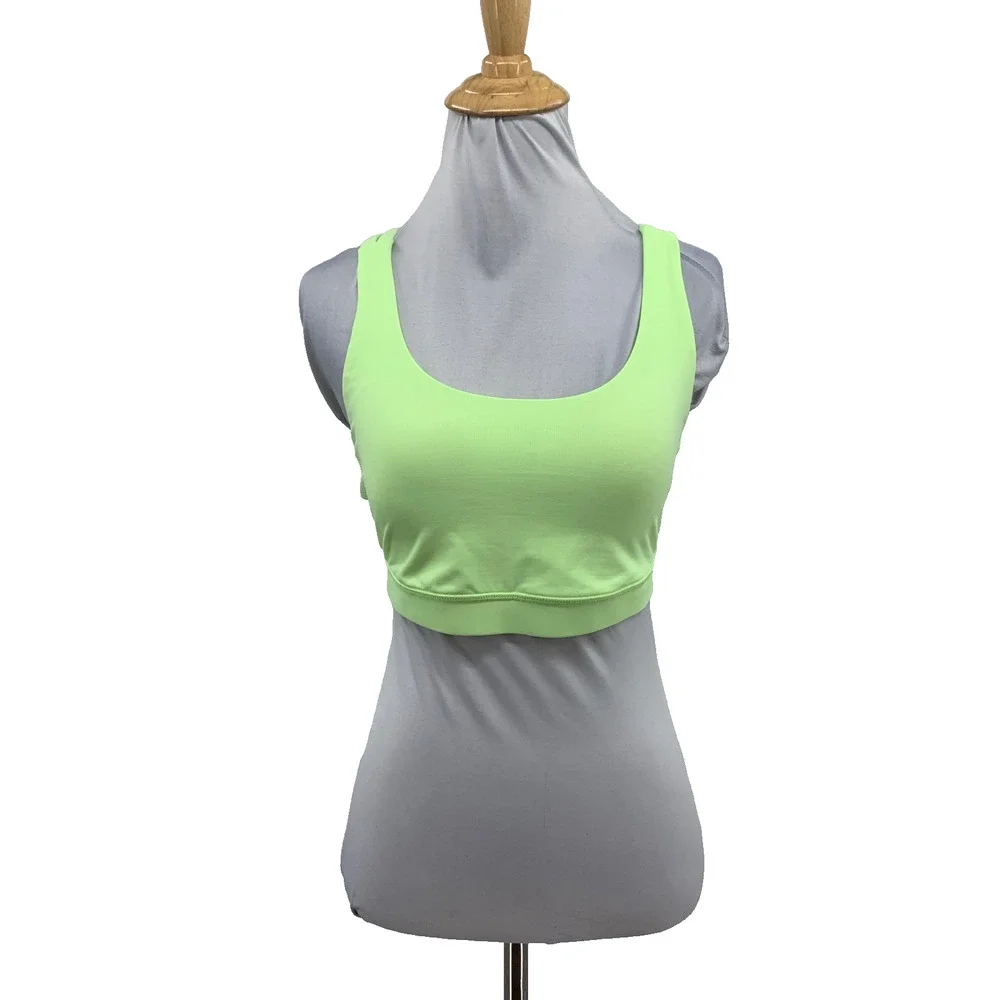 Lululemon Sports Bra Women 8 Acid Lime Longline Strappy Crossback Padded Support